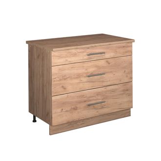 Vicco Mueble Bajo De Cocina Fame-line, Roble Dorado/roble Dorado, 100 Cm, Et Roble, Vicco
