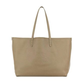 Burberry Tote Bags, female, Beige, Size: ONE SIZE Leather Shopping Bag