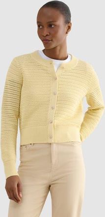 Hobbs London Felicity Regular-Fit Cotton Cardigan in Pale Yellow at Nordstrom, Size X-Small