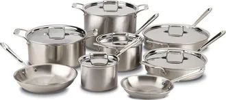 All-Clad d5 14-Piece Brushed Stainless Steel Cookware Set in Silver at Nordstrom