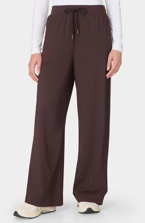 Sweaty Betty Explorer Side Stripe Wide Leg Pants in Sable Brown at Nordstrom, Size X-Small