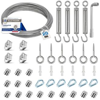 OEM Juego De Cable De Acero De 35 M, Cable De Acero De 3 Mm De Espesor, Tensor De Cable M5, Tensor De Cable De Acero Inoxidable, Gancho De Pared M5, Cable