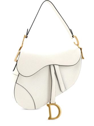 Dior Saddle Handbag Leather Medium shoulder bag - Bianco