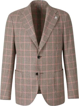 Lardini Giacca Principe di Galles - - Jackets - Uomo - Marrone - M