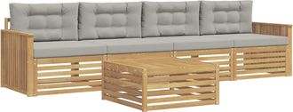 vidaXL Conjunto De Sof&aacute;s De Exterior 5 Uds. Blanco Y Gris Claro Vidaxl