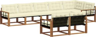 vidaXL Conjunto De Sof&aacute;s De Exterior 8 Uds. Natural Y Crema Vidaxl