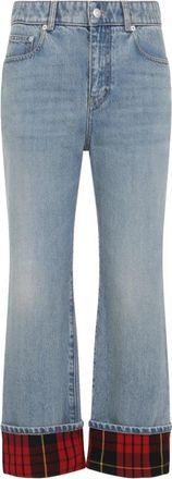 Alexander McQueen Cotton Jeans - Dames - Flared Jeans - Blauw - W26 - Katoen - Jeans