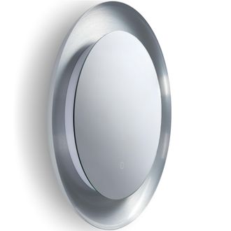 Paco Home Paco Home - Espejo Led Con Iluminaci&oacute;n Espejo L&aacute;mpara Interruptor T&aacute;ctil Para Ba&ntilde;o Ba&ntilde;o N&iacute;quel Pulido, &Oslash;60cm