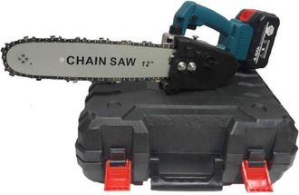 Trade Shop Trade Shop - Mini Electrosga 12 2 21v Bater&iacute;as Con Maleta De Motosierra El&eacute;ctrica Del Tanque De Aceite