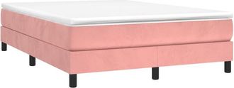 vidaXL Estructura de cama con somier terciopelo rosa 140x200 cm vidaXL