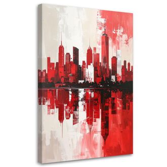 Feeby Impresi&oacute;n De Imagen, Edificios De La Ciudad Rojos Imitaci&oacute;n Pintura, 80x120