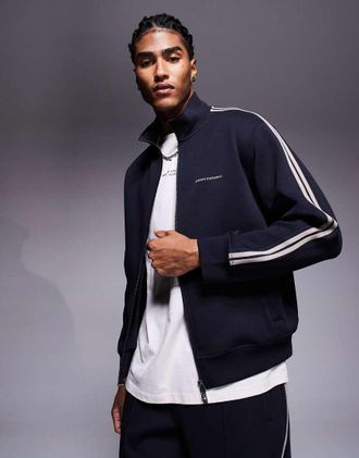 A|X Armani Exchange Giacca sportiva color blu navy con zip in coordinato