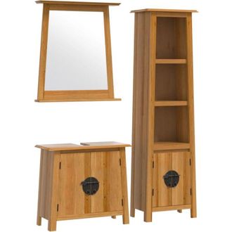 vidaXL Vidaxl - Conjunto de muebles de baño 3 piezas madera maciza de pino