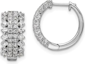 Diamond2Deal 14k Gold 1 ct Lab Grown Diamond Hinged Hoop Earrings VS Clarity, G-H Color