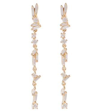 Suzanne Kalan Iva 18kt gold drop earrings with diamonds