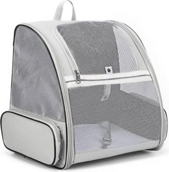 OEM Mochila Para Perros - Transpirable Con Ventilaci&oacute;n - Capacidad Hasta 8 Kg - Gris