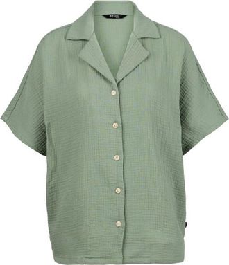 Stoic MMXX. Loddby Oversized Blouse S/S Bluse f&uuml;r Damen | gr&uuml;n