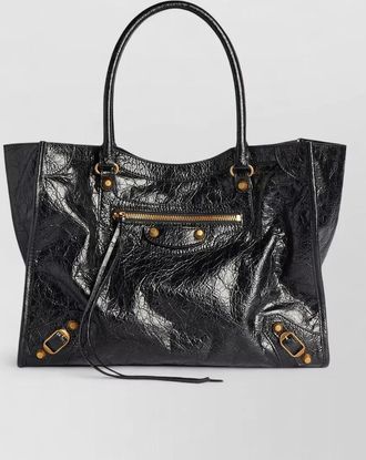 Balenciaga city tote small size studs zip pocket