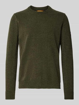 Camel Active Slim Fit Pullover in Strick-Optik Modell Chinile in Oliv, Gr&ouml;&szlig;e M
