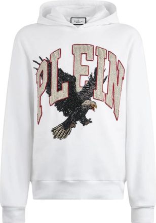 Philipp Plein Hoodie Sweatshirt Eagle - Heren - Hoodies - Wit - XL - Katoen - Hoodies & sweatvesten
