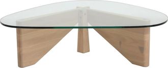 Leisure Mod Imperial Triangle Coffee Table in Natural Wood