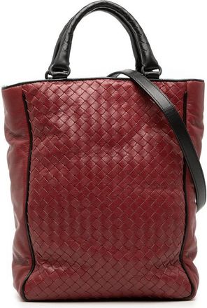 Bottega Veneta Pre-owned Bottega Veneta Bicolor Nappa Intrecciato Vertical Convertible Satchel 200806