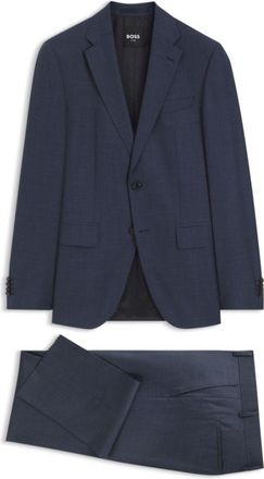 BOSS Two-piece regular-fit suit in patterned virgin wool
