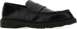 Jil Sander Mens Leather Loafer Black Calf