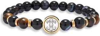 Eye Candy Los Angeles Jeremiah Tigers-Eye Beaded Bracelet in Gold at Nordstrom Rack