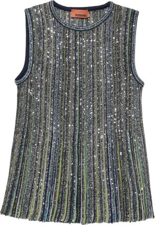 Missoni Mouwloze Top - Dames - Tops zonder mouwen - Groen - S - Tops