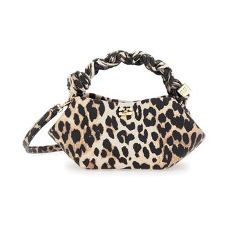 Ganni Tassen, Dames, Bruin, ONE Size, Katoen, Bou Mini Handbag