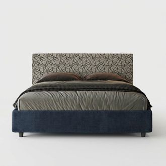 Itamoby Cama Matrimonio Tela 160x190 Contenedor Moderno Arla Norris Era - Azul Marino