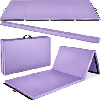 Best Choice Products 10ftx4ftx2in Folding Gym Mat 4-Panel w/ Carrying Handles & Folding Balance Beam