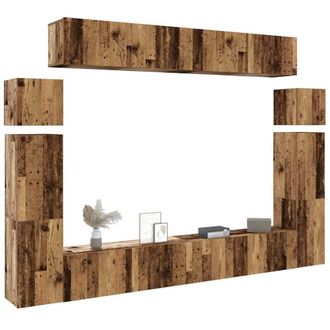 Berkfield Home 8 Piece TV Cabinet Set Wall-mounted Old Wood Engineered Wood in Brown