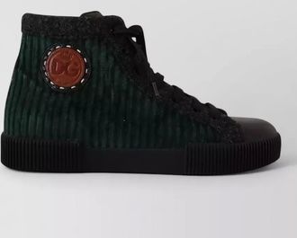 Dolce & Gabbana corduroy leather high-top sneakers