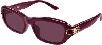 Balenciaga BB0471SK Asian Fit 004 Womens Sunglasses Burgundy Size 55