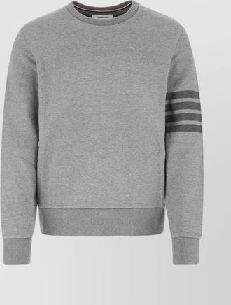 Thom Browne cotton crew-neck sweatshirt with striped sleeve detail