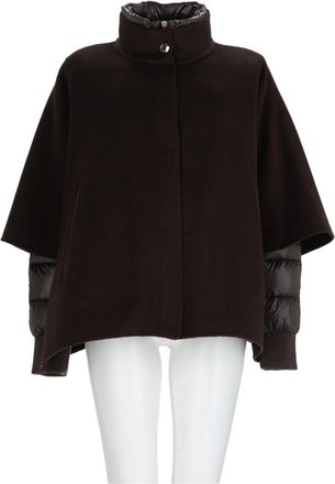 Moorer Brown High Collar Wool-Blend Cape