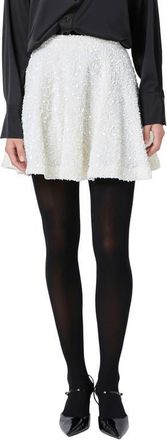 endless rose Sequin Flare Miniskirt in Ivory at Nordstrom, Size X-Small