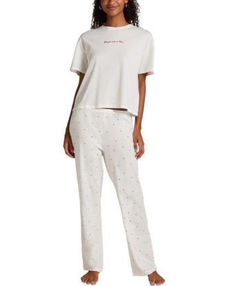 Hunkem&ouml;ller Pyjama Set Cotton Print in Gardenia at Nordstrom, Size X-Large