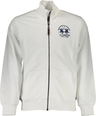 La Martina Sweatshirt met lange mouwen - Heren - Vesten met rits - Wit - XL - Katoen - Hoodies & sweatvesten