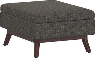 Simpli Home Owen 34In Mid Century Modern Rectangle Coffee Table Storage Ottoman