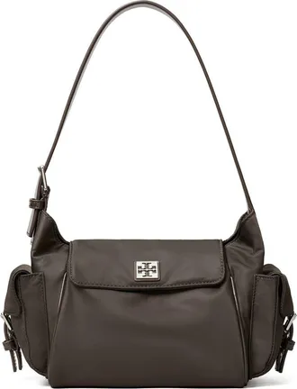 Tory Burch Virginia Pocket Nylon Shoulder Bag in Dark Brown at Nordstrom