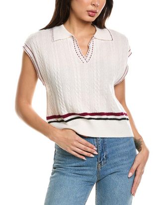 Brodie Varsity Cable Cashmere Tank