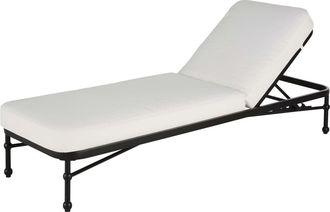 Maisons du monde Tumbona de acero negro y colchoneta blanco roto