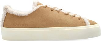 INUIKII Suède sneakers met lammy afwerking - Bruin