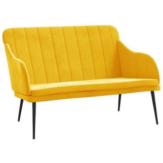 vidaXL vidaXL Panca Gialla 110x76x80 cm in Velluto