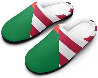 Generic U.S. And Madagascar Flag Fashion Cotton Slippers for Women Memory Foam House Slippers Non-Slip House Bedroom Shoes