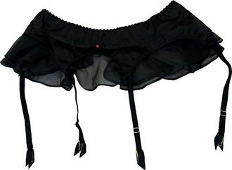 Agent Provocateur Black Silk Suspender Belt Size S