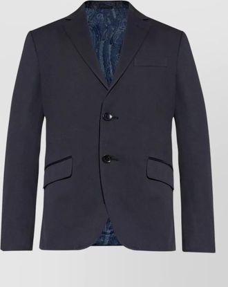 Etro suit notch lapel flap pockets nylon silk